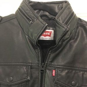 Men's Levi's 4-Pocket Faux-Leather Jacket Black NWT Large